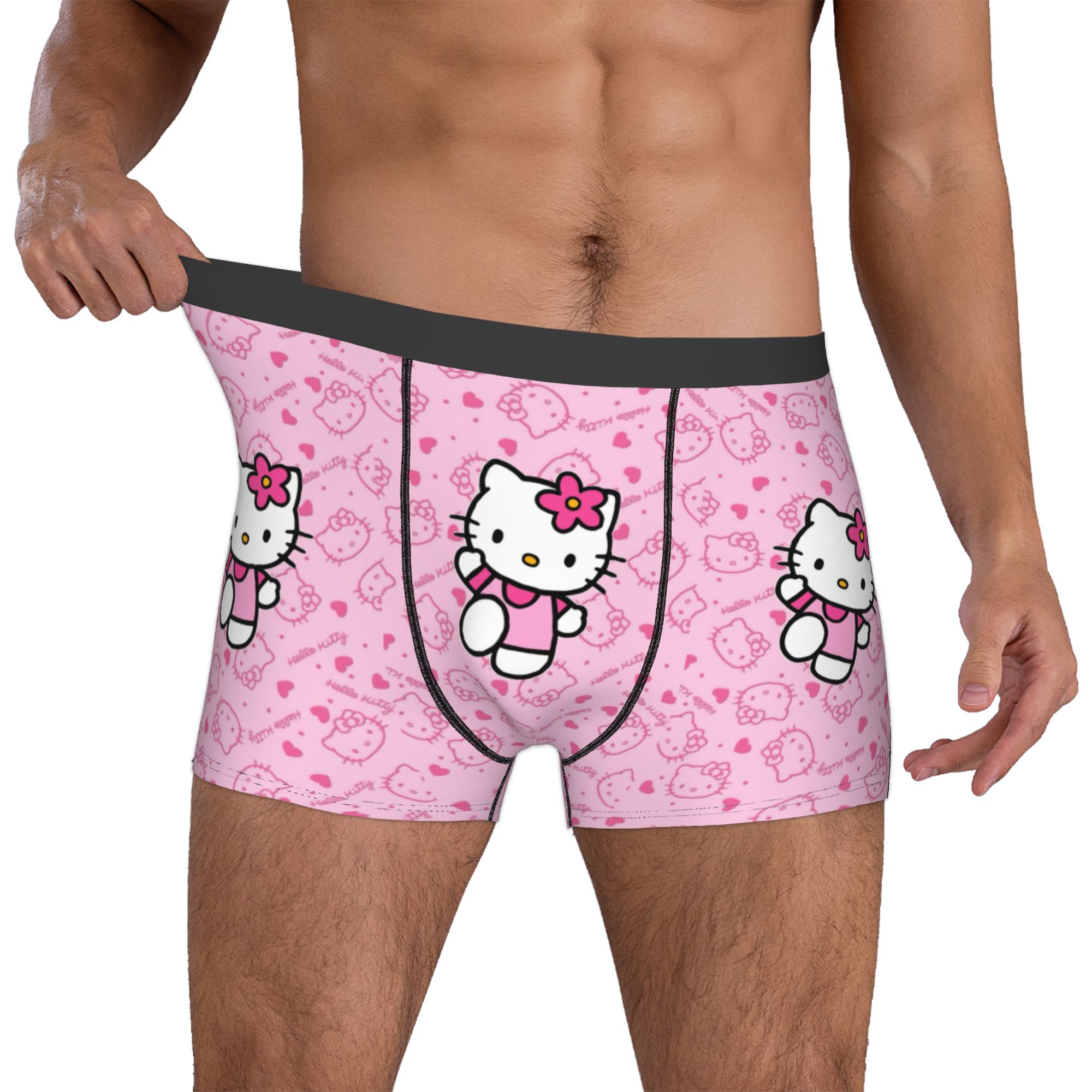 Boyshort Underwear - Женские трусы-боксеры с принтом котят, розовые,