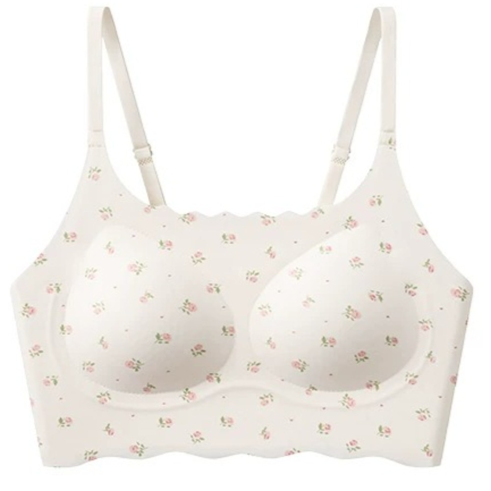 Bralette Wireless Soft - Милый бюстгальтер-топ с цветочным принтом и