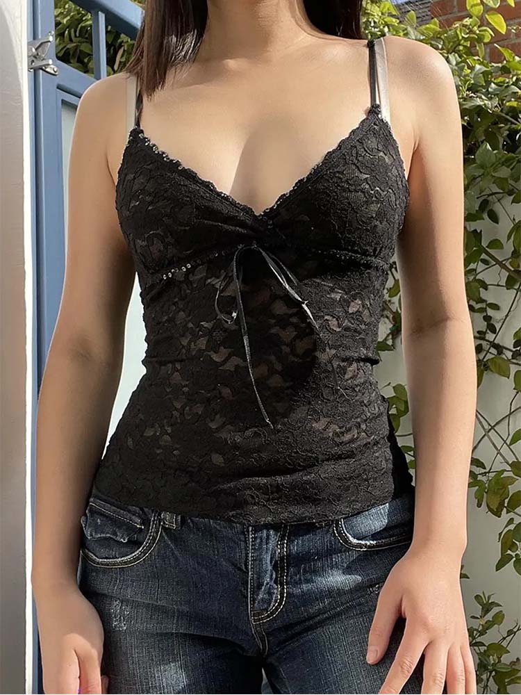 Черные прозрачные кружевные то – обзор и цена Cami Top Lace